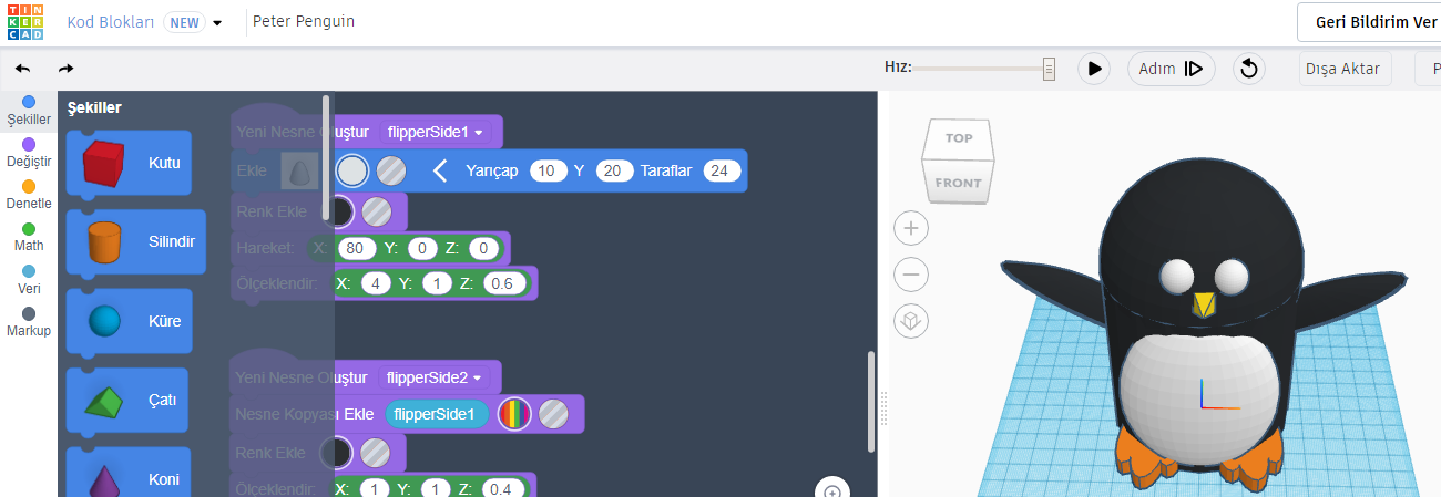 tinkercad kod blokları