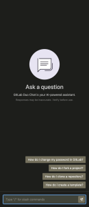 GitLab Duo sohbet botu penceresi