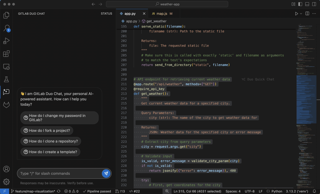 Kod kalitesini ve sürdürülebilirliğini artırmak için mevcut kodları GitLab Duo Chat ile yapay zeka denetimine sokabilirsiniz.